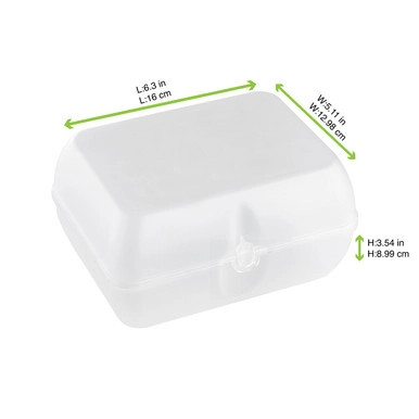 Reusable burger box - L:6.3in W:5.11in H:3.54in - 24 pcs