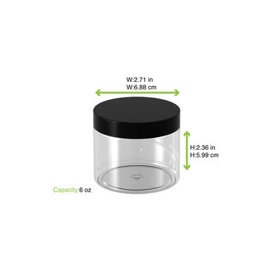 Bokotwist reusable PET jar - 6oz D:2.71in H:2.36in - 225 pcs