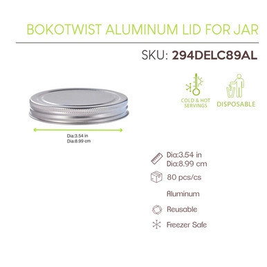 Bokotwist Reusable Aluminum lid for jar - D:3.54in - 80 pcs