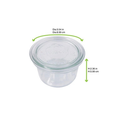Bokocook reusable Weck jars with glass lid mold - 6.7oz H:2.36in D:3.14in - 12 pcs
