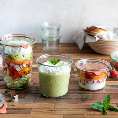 Bokocook reusable Weck jars with glass lid mold - 28.7oz H:5.9in D:3.93in - 6 pcs