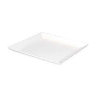 Bio n Chic White Sugarcane Plate (No added PFAs) - L:6.3in W:6.3in H:0.55in - 100 pcs