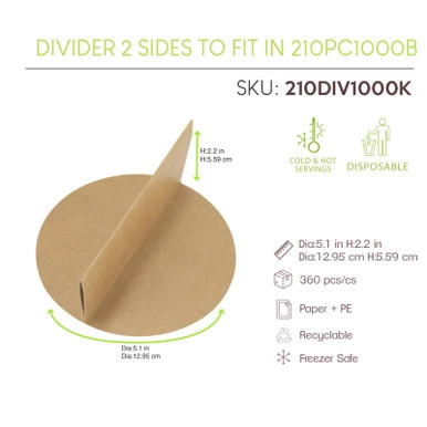 Divider 2 sides to fit 210PC1000K/210PC1000KN - D:5.1in H:2.2in - 360 pcs