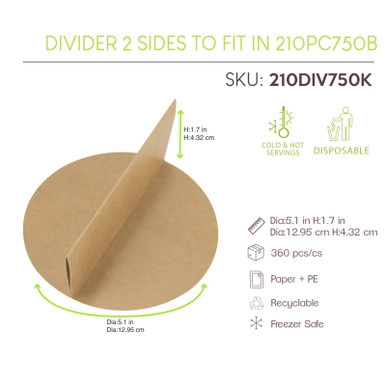 Divider 2 sides to fit our 210PC751K/210PC750KN - D:5.1in H:1.7in - 360 pcs