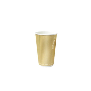 Kraft Rippled Wall Cup Plastic Free - 4oz D:2.4in H:2.4in - 1000 pcs