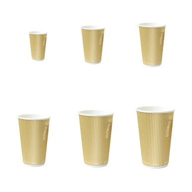 Kraft Rippled Wall Cup Plastic Free - 4oz D:2.4in H:2.4in - 1000 pcs