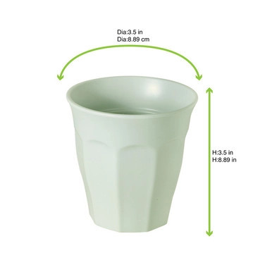 Phoenix Reusable recyled pale green tumbler - 7oz D:3.5in H:3.5in - 48 pcs