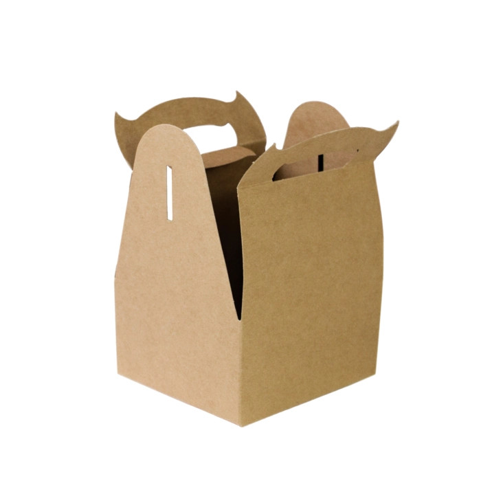 Kraft High Cake box with handle - L:4.33in W:3.94in H:2.36in - 50 pcs Kraft High Cake box with handle - L:4.33in W:3.94in H:2.36in - 50 pcs