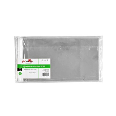 Classic transparent resealable BOPP Klever bag - L:9.84in W:5.91in H:1.57in - 2000 pcs