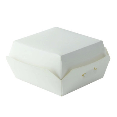 Mini white cardboard burger box - 4oz L:3.9in W:3.7in H:2in - 450 pcs