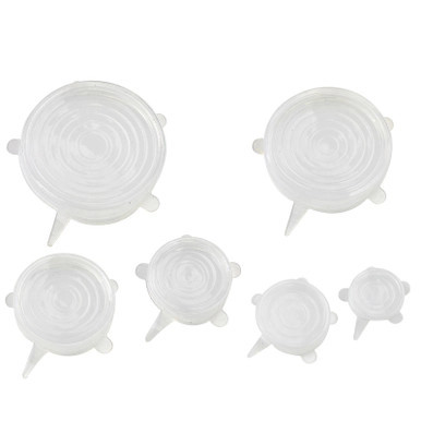 Set 6 reusable silicone lids - D:2.5in/3.5in/4.3in/5.5in/6.2in/7.7in - 10 pcs