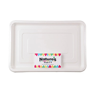 Rectangular sugarcane fibre catering tray - L:17.91in W:12.01in - 24 pcs