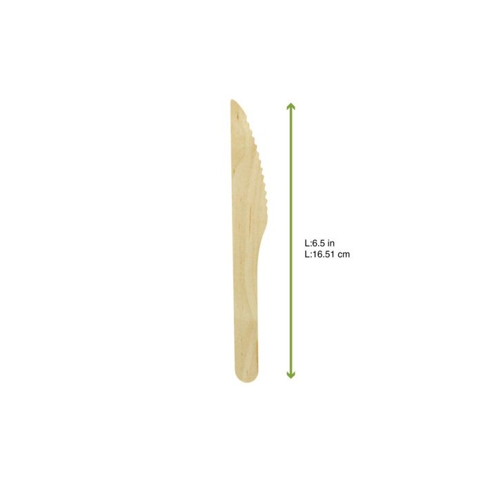 WOODSY Wooden knife - L:6.5in - 500 pcs