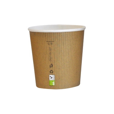 Nature PLA cardboard cup - 4oz D:2.4in H:2.36in - 500 pcs
