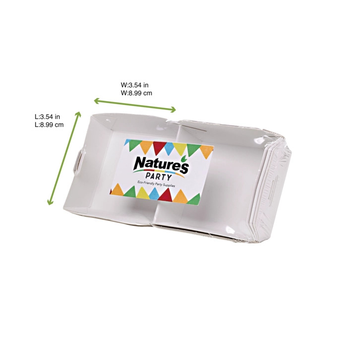 Mini white cardboard burger box - L:3.54in W:3.54in - 60 pcs