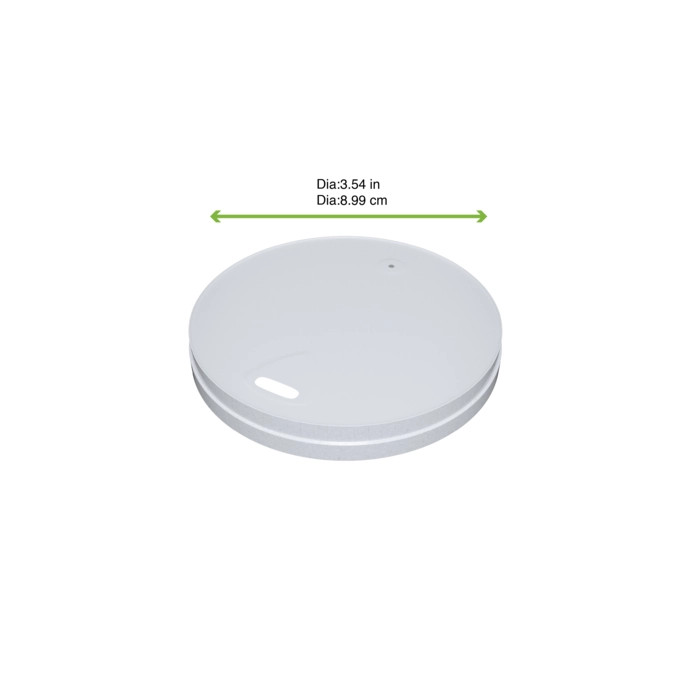 Compostable White Paper Coffee Lid for 10oz / 12oz / 16oz / 20oz - D:3.54in - 1000 pcs