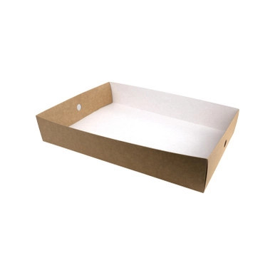 Kraft Paper Large Tray - L:17.7in W:12.1in H:3.1in - 100 pcs