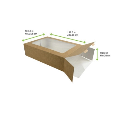 Kraft Paper Medium Sleeve - L:12.2in W:8.8in H:3.3in - 100 pcs