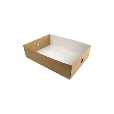 Kraft Paper Medium Tray - L:12in W:8.7in H:3.2in - 100 pcs