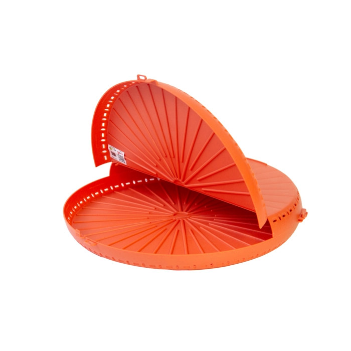 HUSKLY Reusable round pizza box red husk composite - D:10.2in H:1.1in - 12 pcs (6 sets)