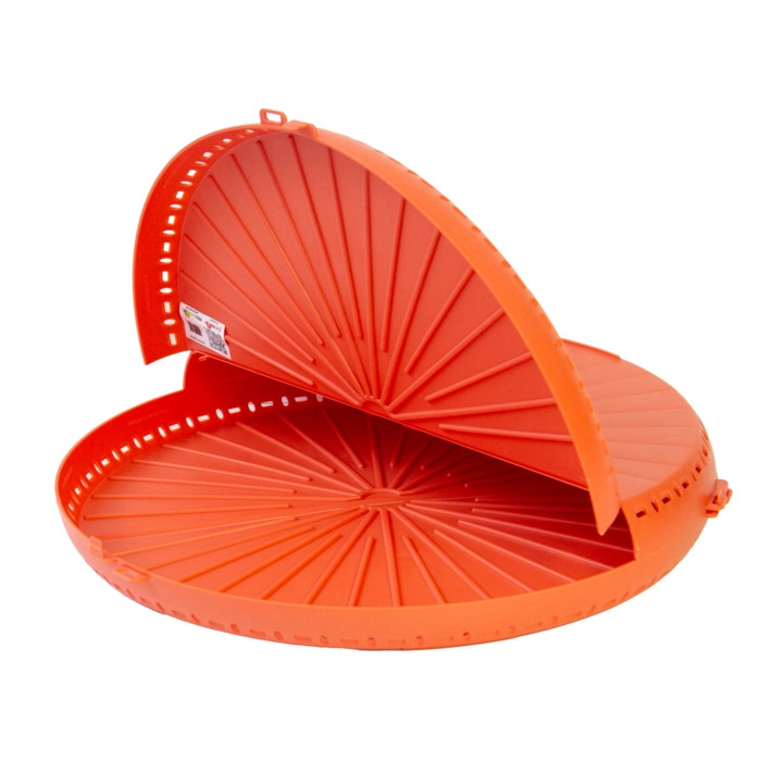 HUSKLY Reusable round pizza box red husk composite - D:13.4in H:1.1in - 12 pcs (6 sets)