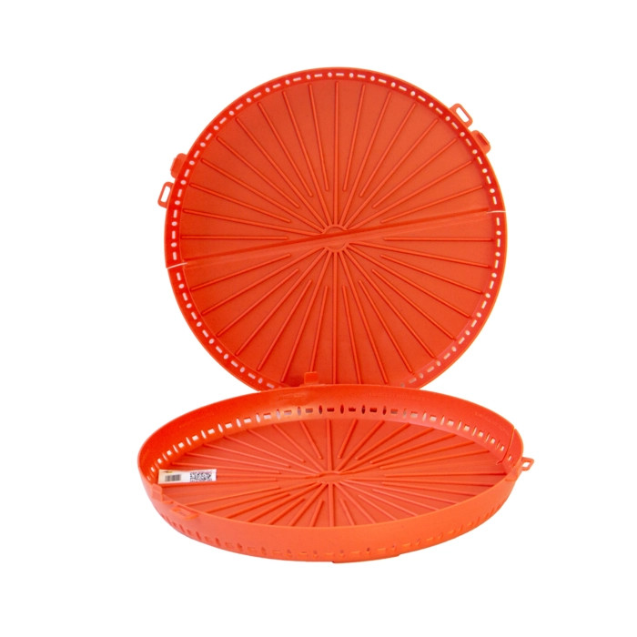 HUSKLY Reusable round pizza box red husk composite - D:13.4in H:1.1in - 12 pcs (6 sets)
