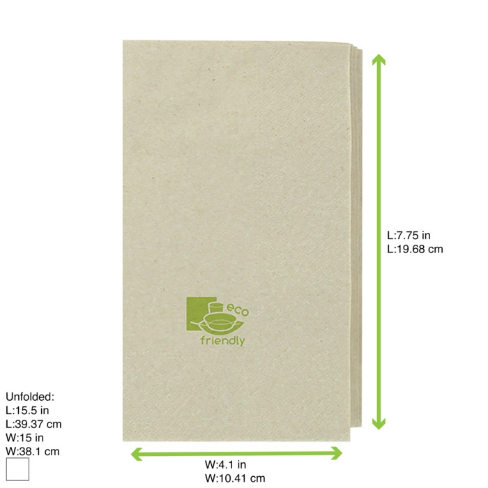 Kraft Tissue Napkin - 15x15in 2Ply, 1/4Fold - 1400 pcs