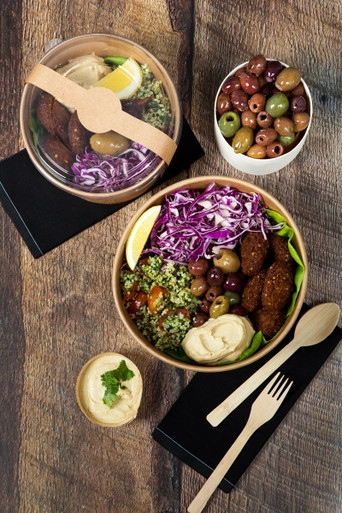 Buckaty Kraft To Go Container Plastic Free. - 30oz D:5.9in H:3in - 360 pcs