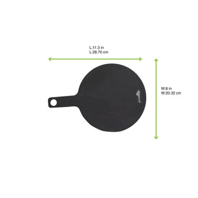 Phoenix Black wood fiber round plank - L:11.3in W:8.0in H:0.24in - 6 pcs