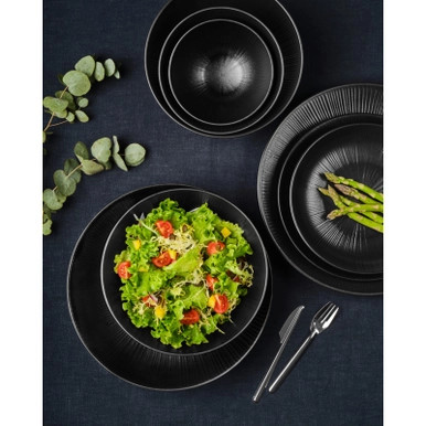 Phoenix Reusable recycled black bowl - 60oz D:9.3in H:3.5in - 12 pcs