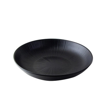 Phoenix Reusable recycled black soup plate - 32oz D:9.0in H:1.8in - 12 pcs