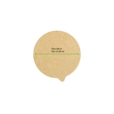 Die Cut Kraft Lid  - D:4.84in - 1000 pcs Die Cut Kraft Lid  - D:4.84in - 1000 pcs