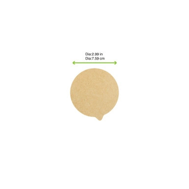 Die Cut Kraft Lid  - D:2.99in - 1000 pcs Die Cut Kraft Lid  - D:2.99in - 1000 pcs
