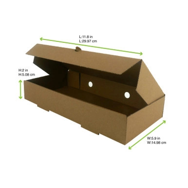 Brown Kraft Box - L:11.8in W:5.9in H:2in - 100pcs Brown Kraft Box - L:11.8in W:5.9in H:2in - 100pcs