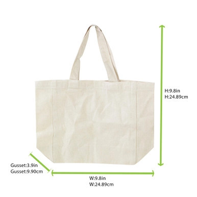 Cotton Lunch Bag - W:9.8in Gusset:3.9in H:9.8in - 50 pcs Cotton Lunch Bag - W:9.8in Gusset:3.9in H:9.8in - 50 pcs