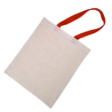 Tote Bag With Red Handles - L:13.8in H:16.5in - 100 pcs