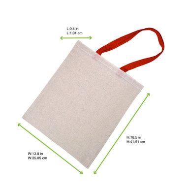 Tote Bag With Red Handles - L:13.8in H:16.5in - 100 pcs