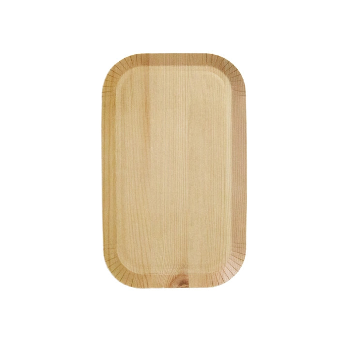 Light Wood Print Laminated Paper Tray - L:7.3in W:4.1in H:0.5in - 200 pcs Light Wood Print Laminated Paper Tray - L:7.3in W:4.1in H:0.5in - 200 pcs