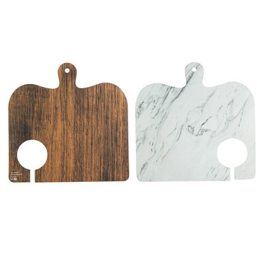 Double Face Marble/Wooden Cardboard Planks For Mezze/Tapas With Hole - L:11in W:11in - 200 pcs Double Face Marble/Wooden Cardboard Planks For Mezze/Tapas With Hole - L:11in W:11in - 200 pcs