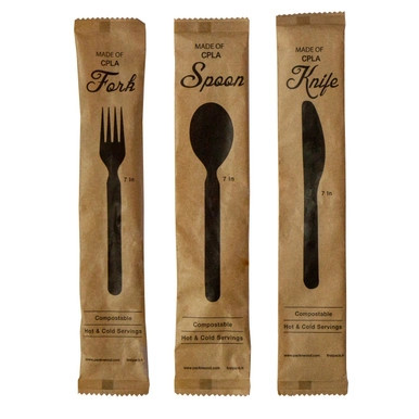 Wrapped Compostable & Heat Proof Corn - Bamboo Fiber Fork - L:6.7in - 500pcs Wrapped Compostable & Heat Proof Corn - Bamboo Fiber Fork - L:6.7in - 500pcs