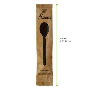 Wrapped Compostable & Heat Proof Corn - Bamboo Fiber Spoon - L:6.2in - 500pcs Wrapped Compostable & Heat Proof Corn - Bamboo Fiber Spoon - L:6.2in - 500pcs