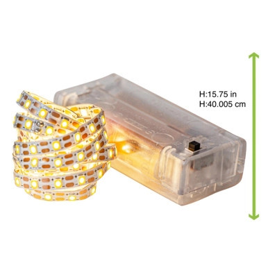Battery-Powered Adhesive Light Strip - H:15.75in - 10pcs Battery-Powered Adhesive Light Strip - H:15.75in - 10pcs