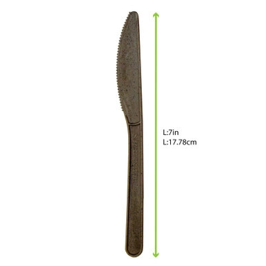 Compostable Wrapped Coffee Ground Knife - L:7in - 1000 pcs Compostable Wrapped Coffee Ground Knife - L:7in - 1000 pcs