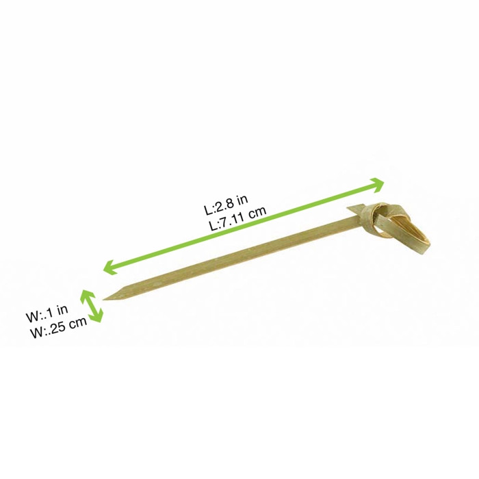 Bamboo Knotted Skewers - L:2.8in - 2000 pcs Bamboo Knotted Skewers - L:2.8in - 2000 pcs