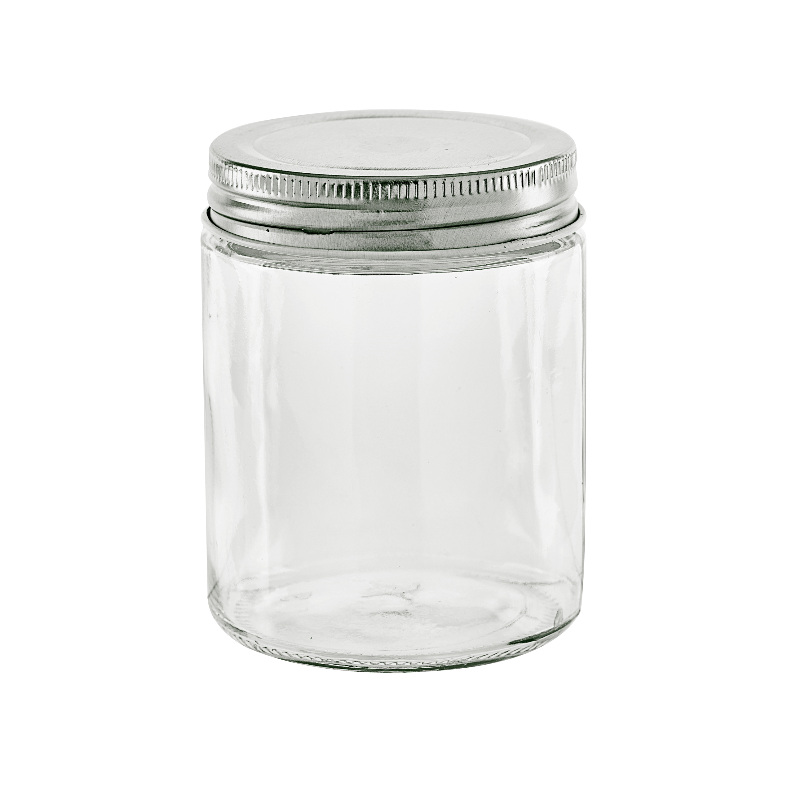 Round reusable jar glass with aluminium cap - 10oz D:2.75in W:2.87in H:3.77in - 20 pcs