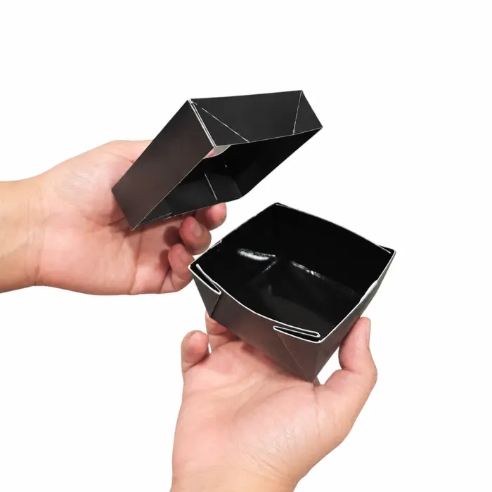 Bakeable Black Kray Box with PET Lid - 7oz L:2.8in W:2.8in H:1.6in Up to 350F(Base Only) - 100 pcs