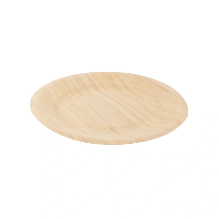 Bamboo Veneer Round Plate - D:11.1in H:0.7in - 100 pcs
