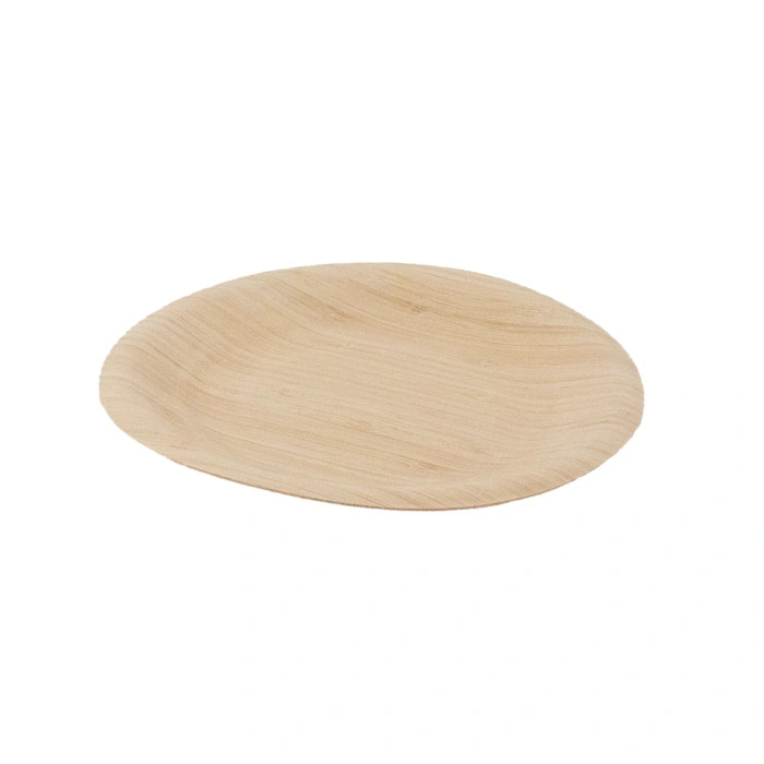 Bamboo Veneer Round Plate - D:7.1in H:0.7in - 100 pcs