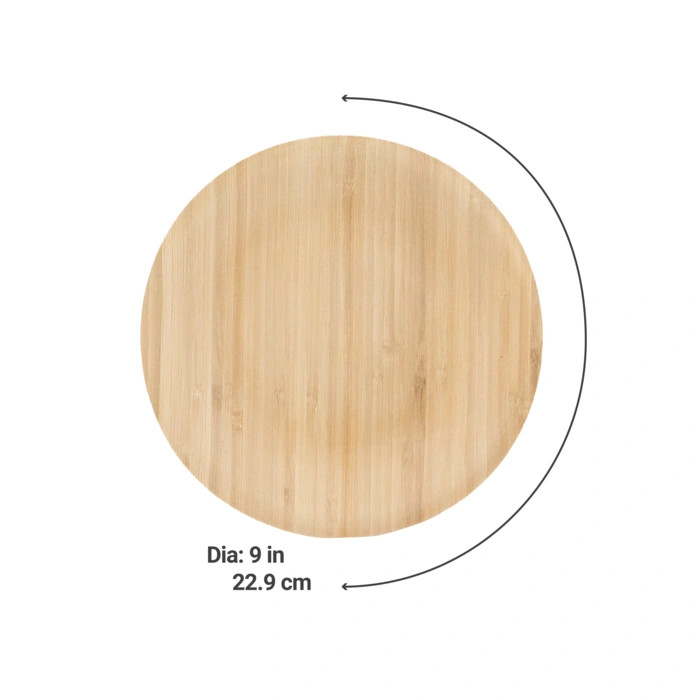 Bamboo Veneer Round Plate - D:9.1in H:0.7in - 100 pcs