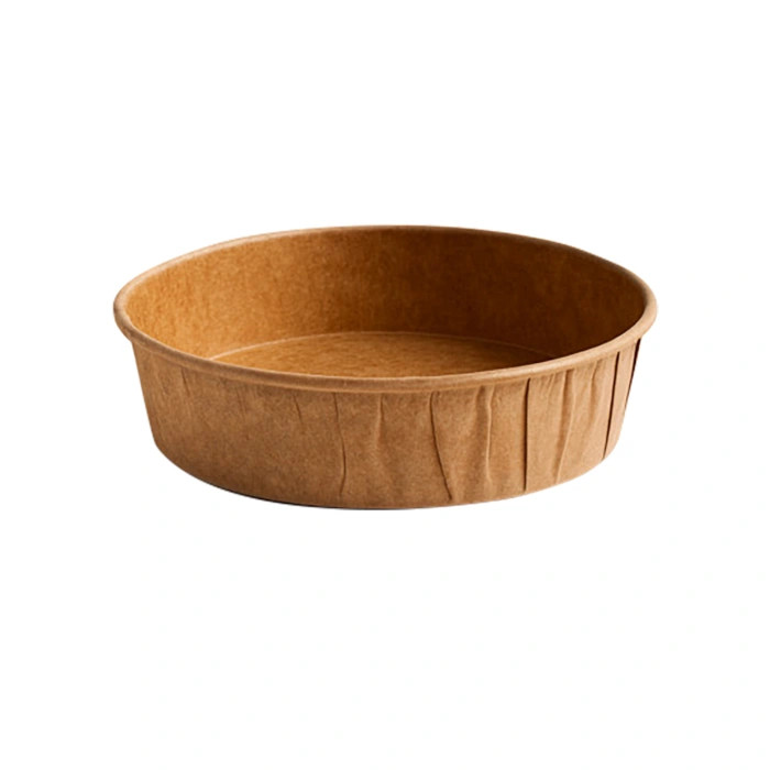 Round Kraft Paper Baking Mold - 40oz D:8.9in H:1.4in - 1000 pcs